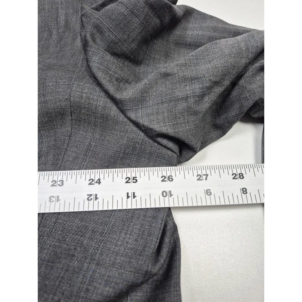 Alta Moda Italia Suit Mens 52 Gray Check Wool Super 120s 2 Piece 47x36 Italy NWT